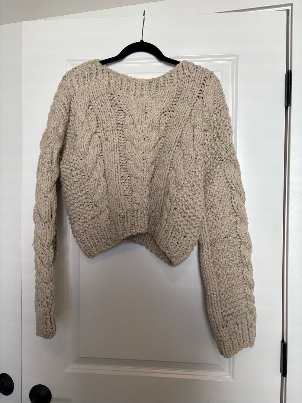 Free People Cutting Edge Cable Pullover - Cream